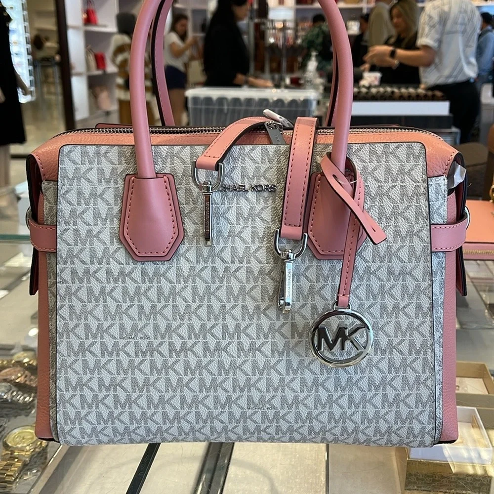 MICHAEL KORS
Mercer Medium Logo and Leather Belted Satchel
Primrose Multi 
NWT - Picture 11 of 16